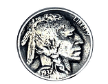 Buffalo nickel lapel pin